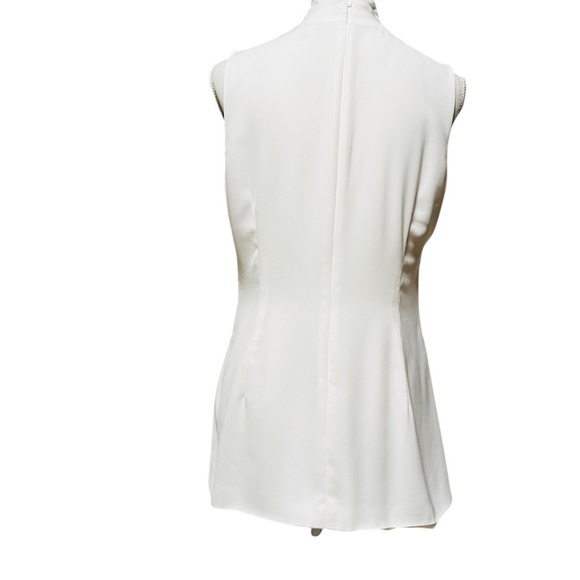 CABI WOMEN’S SLEEVELESSS VNECK LINED OFF WHITE BLOUSE SIZE 8 - Picture 4 of 13